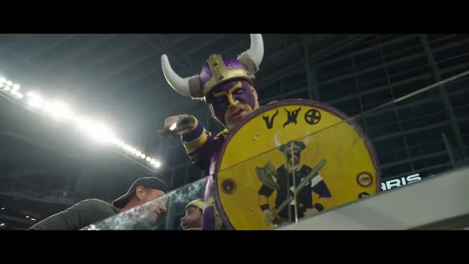 Still from the Minnesota Vikings game-day trailer
